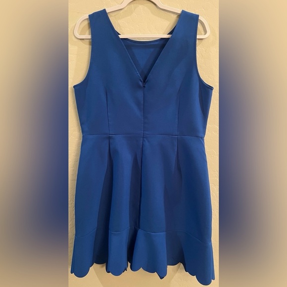 J Crew size 14 blue scalloped hem dress - Picture 5 of 7